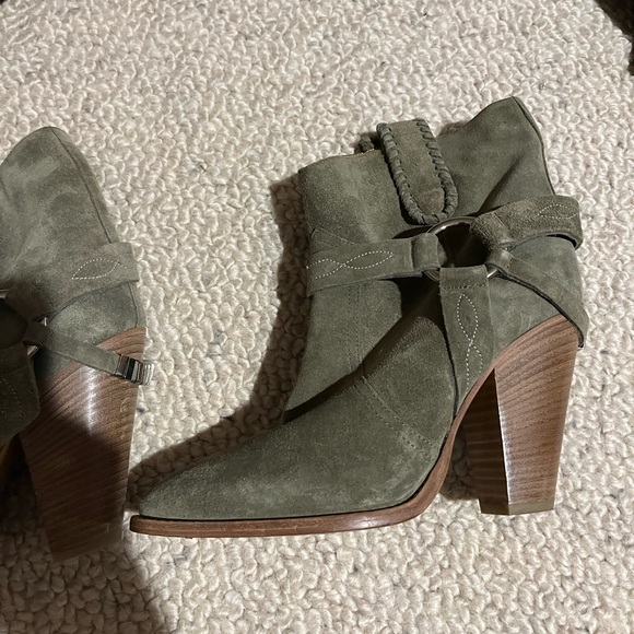 Isabel Marant suede rawson buckle booties green size 39 - Picture 1 of 5